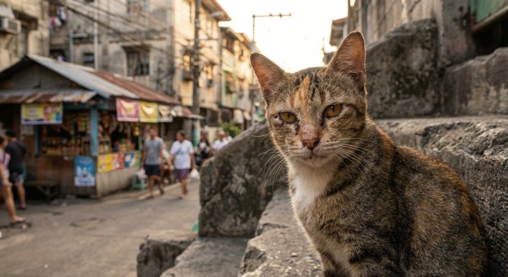 Puspin Cat Portrait in Filipino Neighborhood